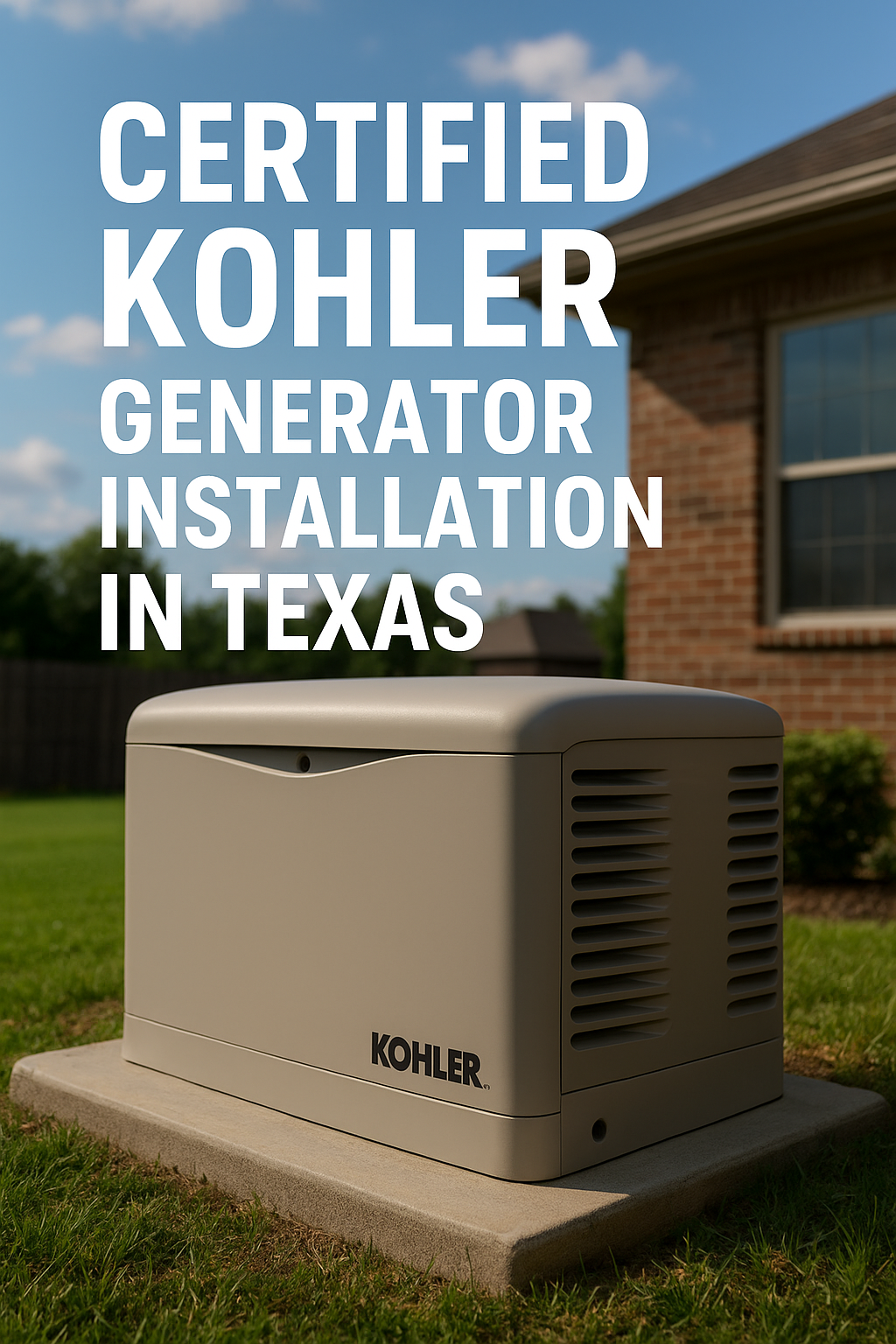 Certified KOHLER Generator Installer Texas