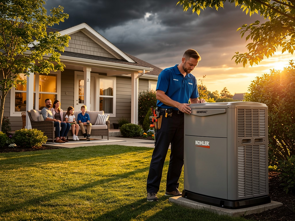 Certified Kohler and Generac generator installation in Tomball TX by Critical Power HTX